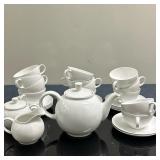 (31pc) White Ceramic Tea Set