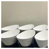 (6pc) White Ceramic Bowls - Libbey "Neptune Bowls"