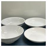 (4pc) White Ceramic Serving Bowls