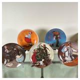 (5pc) Norman Rockwell (American, 1894 -1978) Plates - "Scotty Plays Santa" & Others
