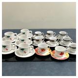 (28pc) White Ceramic Teacups - 4 Sets
