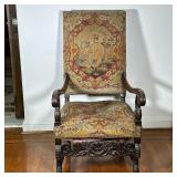 Louis XIV Style Needlepoint "Throne" Chair