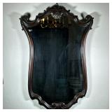 Shield-Shaped Mahogany Wall Mirror