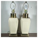 (2pc) Stiffel Brass & Ceramic Table Lamps