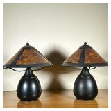 (2pc) "Beanpot" Style Table Lamps