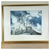 Joseph A. Pecsenke (Hungarian, 1942-1989) Aquatint - "The Fourth Day"