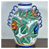 Mexican Talavera Pottery Vase - Leaf Design