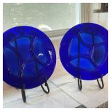 (2pc) Cobalt Blue Divided Dinner Plates