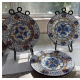 (3pc) Ceramic Dishes - Blue & Yellow