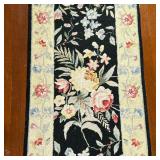 Runner Rug - Florals on Black