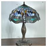 Tiffany Style Table Lamp - "Blue Dragonfly"