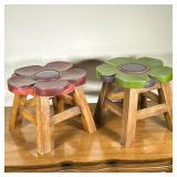 (2pc) Flower-Shaped Footstools