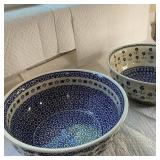 (2pc) Polish Pottery - Mixing Bowls