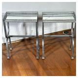 (2pc) Metal & Mirrored Top Side Tables