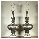 (2pc) Brass Table Lamps - "Twin Cherubs"