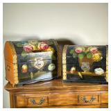 (2pc) Keepsake Chests/Trunks - Black & Gold