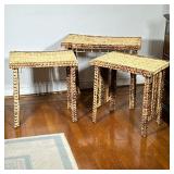 (3pc) Rattan Side Tables