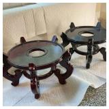 (2pc) Chinese Rosewood Cachepot Stands