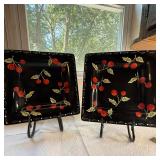 (2pc) Ceramic Dishes - Cherry Themed