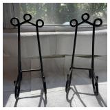 (2pc) Wrought Iron Plate Holders