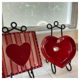 (2pc) Ceramic Dishes - Heart-Themed