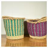 (2pc) Woven Baskets with Handles