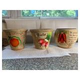 (3pc) Terracotta Pots - Orange, Radish & Carrot