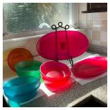 (9pc) Plastic/Tupperware Style Bowls