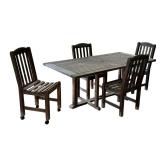 (5pc) VINTAGE SMITH & HAWKEN TEAKWOOD OUTDOOR DINING SET