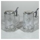 (2pc) ALWE Etched Glass Beer Steins