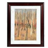 STYLE OF TOM THOMSON FRAMED PASTEL