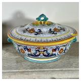 Large Italian Faience Pottery Tureen