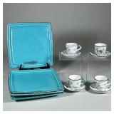 (12pc) Ceramic Plates And Teacups From Portugal