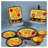 (15pc) Dansk Hand Painted Italian Garden Pottery Set