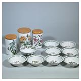 (12pc) The Botanic Garden By Portmeirion Canisters And Bowls
