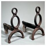 (2pc) PAIR CAST IRON ANDIRONS