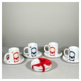 (9pc) “Swiss Miss” Coco Mugs And Saucers