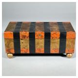 PAINT & COLLAGE DECORATED KEEPSAKE BOX | Keepsake box or jewelry box, wooden interior with two secti