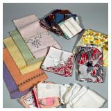COLORFUL VINTAGE LINENS | Including kitchen linens, embroidered handkerchiefs, scarves, and more!