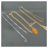 (3pc) POCKET WATCH FOBS & EYEGLASS CHAIN | Including gold tone pocket watch fob with the Lords Praye