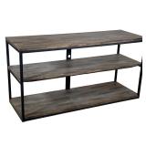 WOOD SHELVING UNIT | 3-tier open shelving/console with wood shelves & metal frame Dimensions: h. 26.