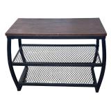 SMALL LOW TABLE | With 2 grate shelves and wood top Dimensions: h. 18 x w. 25.5 x d. 11.5 in.