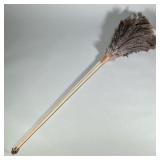 Genuine Long Feather Duster | From Belgium made of Ostrich feathers on long wooden stick. Leather st