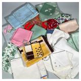 MIXED VINTAGE COLORFUL LINENS |Including embroidered linens, napkins, table linens, kitchen linens a