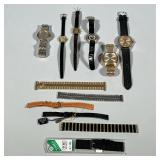 (12pc) Mixed Vintage Ladies And Men’s Watches And Straps | Men’s watches are a Bulova and Seiko, one