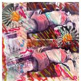 ANDRE LANOUX POP SRT | Mixed media oil on panel Labeled on verso. Dimensions: h. 12 x w. 12 in