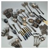 LARGE LOT SILVER PLATE ITEMS | Large mixed lot of various silver plate items including: dinner forks