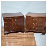 PAIR THREE DRAWER BAKER NIGHTSTANDS