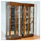 PAIR HENREDON LIGHTED GLASS DISPLAY CABINETS