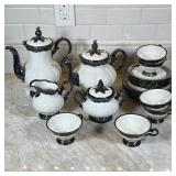 (22pc) Rosenthal Silver Overlay Coffee/Tea Pot Set